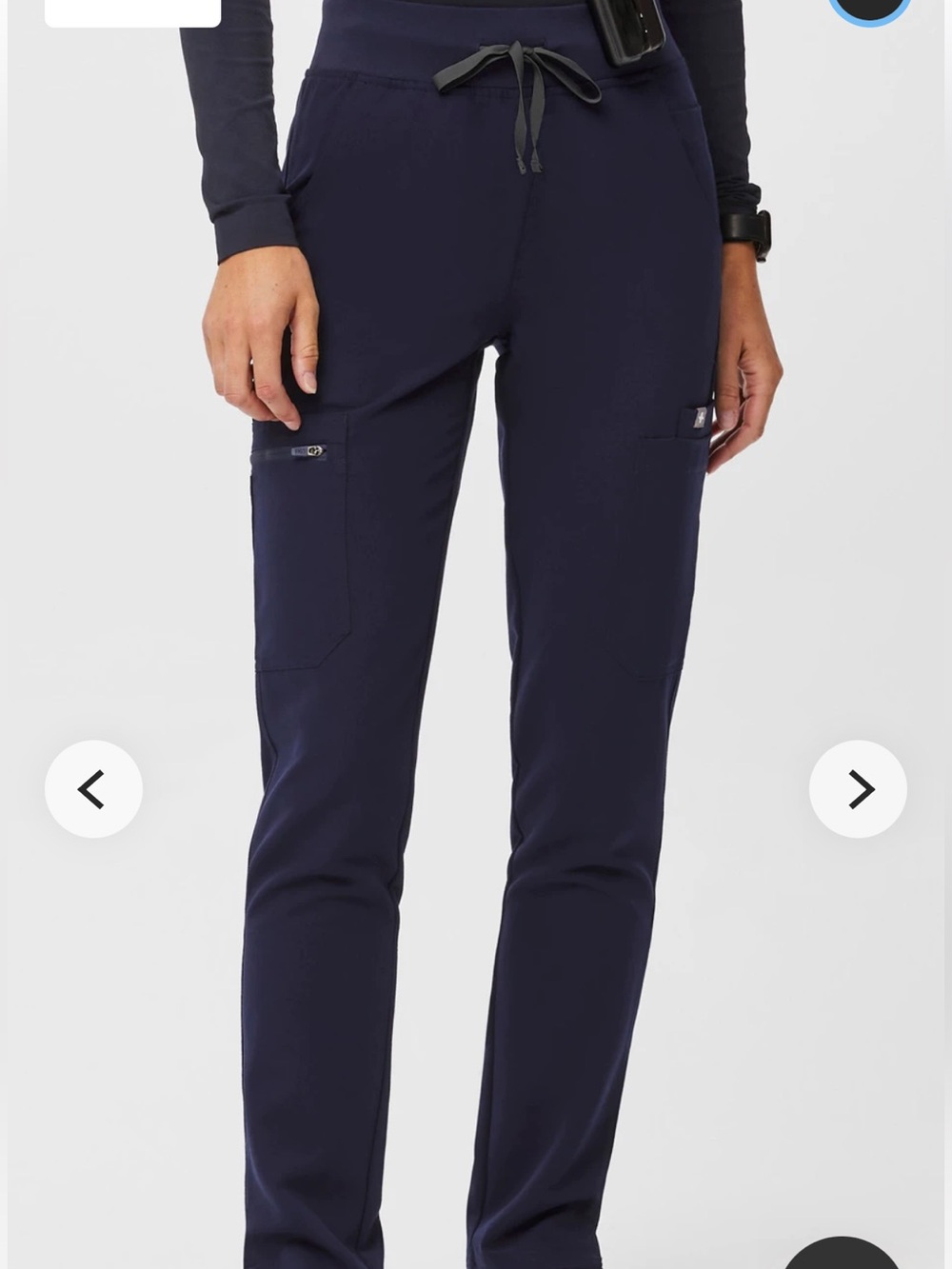 FIGS Women’s Yola High-Rise Slim Scrub Pant in Navy Size XS